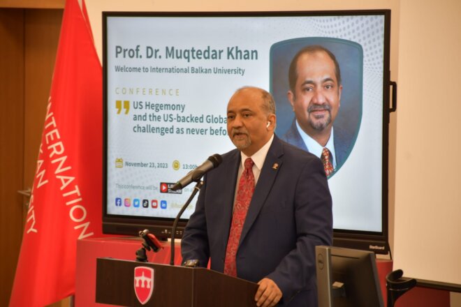 Prof. Dr. Muqtedar Khan Speaks on US Hegemony and Global Order at IBU